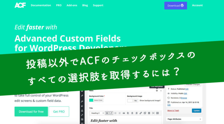 投稿以外でAdvanced Custom Fieldsのフィールドの値を取得する